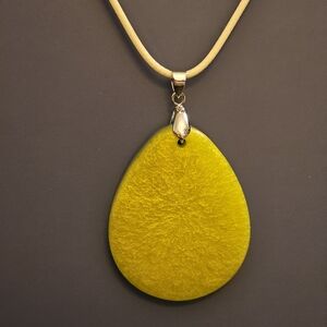Handmade Yellow Resin Pendant Necklace